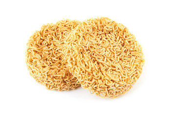 instant noodles on white