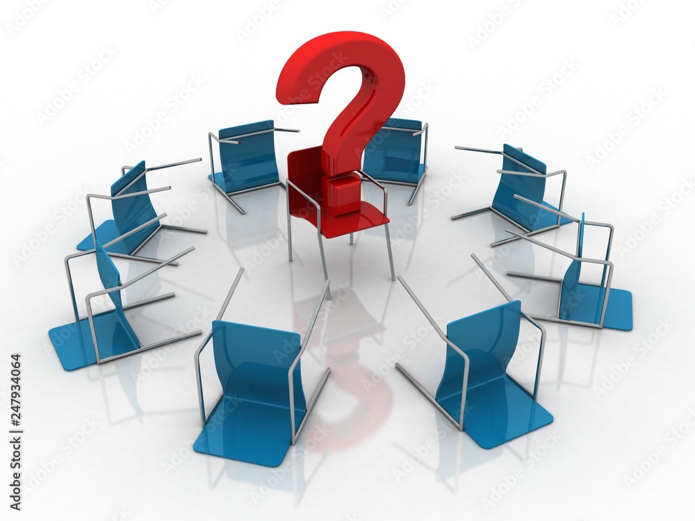 Poster 3d rendering question mark