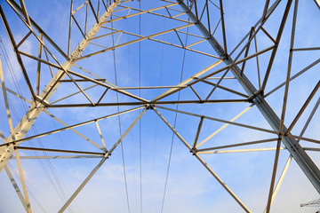 Obraz premium electric tower under the blue sky