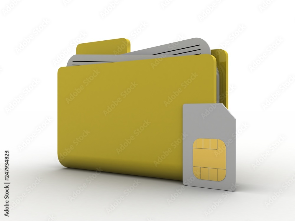 Poster 3d render sim with folder