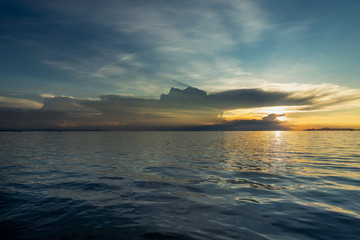 HDR sunset dramatic orange clouds sky background