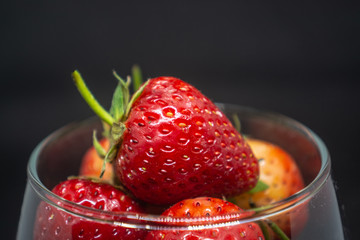 Red strawberry fruit for fresh food or a food ingredient can see at many markets or supermarket in Thailand 