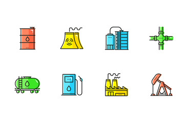 HEAVY AND POWER INDUSTRY ICON SET