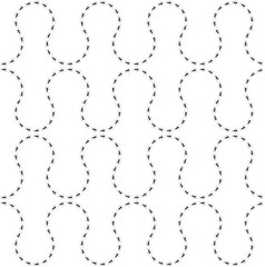 Seamless pattern ants path. Black lines of worker ants isolated on white background. Vector illustration
