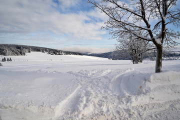 Winterlandschaft im Erzgebirge rund um Oberwiesenthal und den Fichtelberg