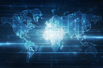 2d illustration world map abstract background
