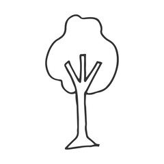 tree hand drawn vector illustration isolated on white