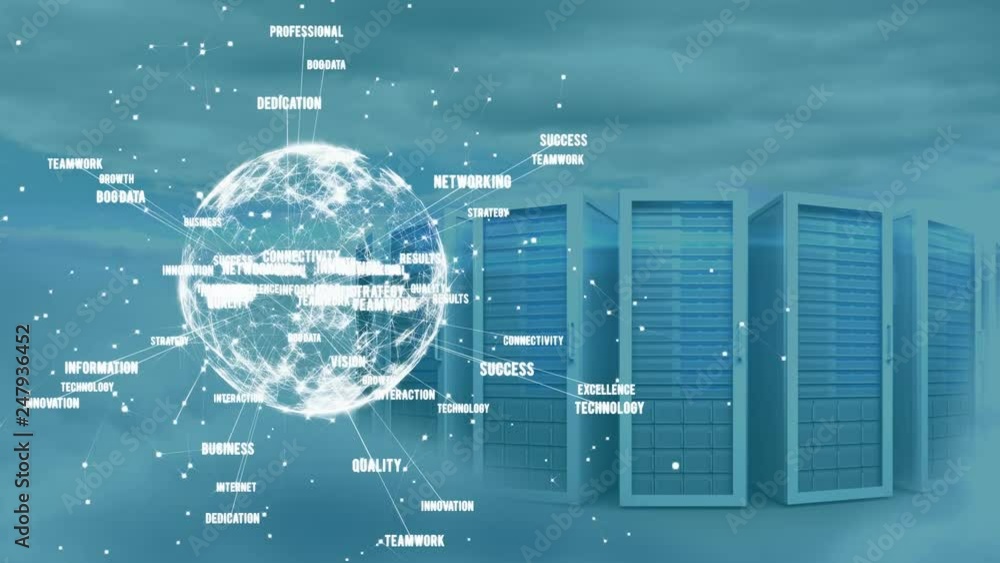 Poster animation of computer servers