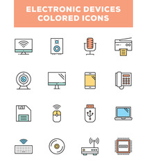 ELECTRONIC DEVICES COLORED ICONS