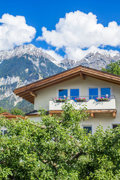 Thaur (Austria). Architecture Thaur. View of the Tyrolean Alps