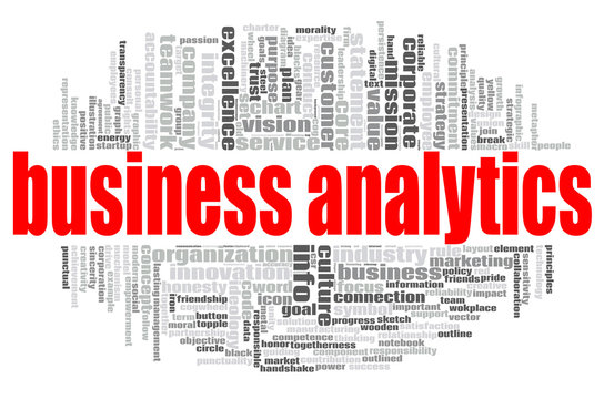 Business analytics word cloud