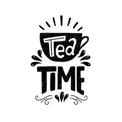 Tea Time hand drawn phrase