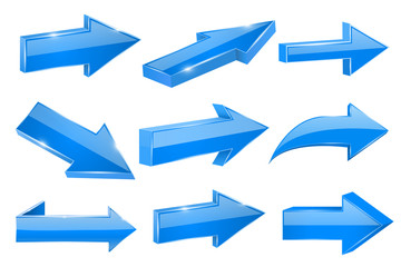 Blue straight shiny arrows