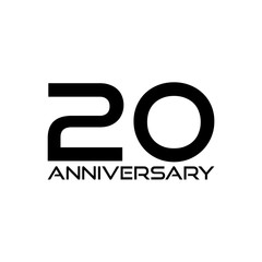 20 Year Anniversary sign or icon, Template Design Illustration