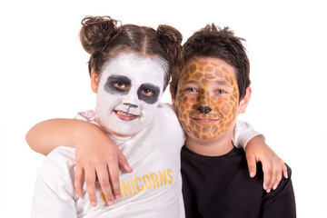 Kids with animal face-paint