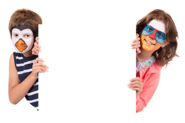 Kids with animal face-paint