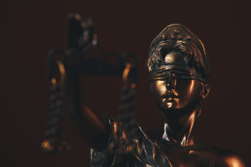 The Statue of Justice symbol, legal law concept