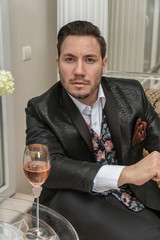 Fashion portrait of young handsome man.