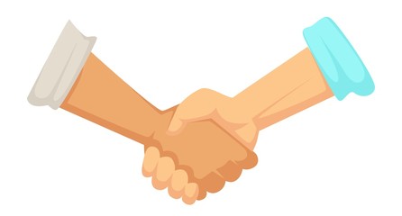 Deal sign handshake agreement male hands with sleeve