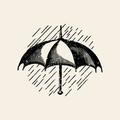 Classic umbrella logo illustration