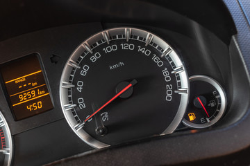 Low level fuel show on speedometer dashboard.