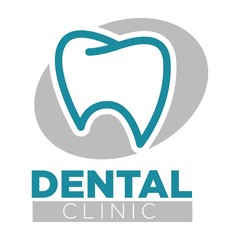 Dental clinic dentistry medicine tooth isolated emblem