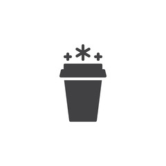 Ice drink paper cup vector icon. filled flat sign for mobile concept and web design. Take away ice coffee cup simple solid icon. Symbol, logo illustration. Pixel perfect vector graphics