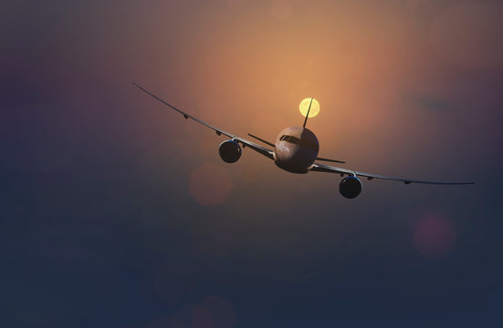 Jet aircraft in flight