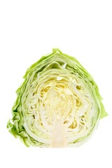 Obraz premium Fresh cabbage head isolated on white background