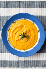 pumpkin soup in a plate