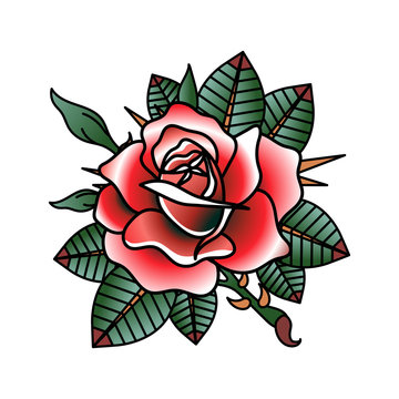 Rose Tattoo Vector Illustration Art   Vector art illustration Half  sleeve tattoos designs Rose tattoo design