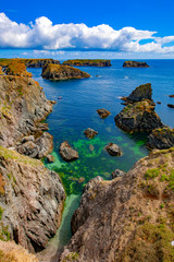 france; brittany,belle-île-en-mer  island , creek and beach