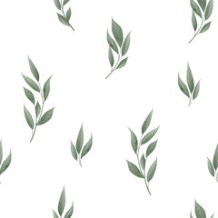 Seamless leaves pattern. Design for banner, poster, card, cover, invitation, placard brochure or header.