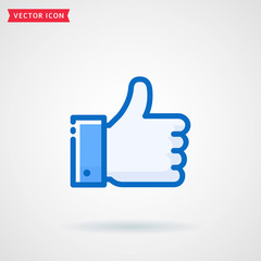 Obraz premium Thumbs up line icon. Like sign.