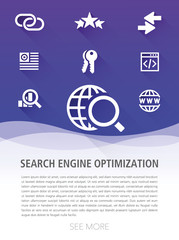 Naklejka premium SEARCH ENGINE OPTIMIZATION ICON SET
