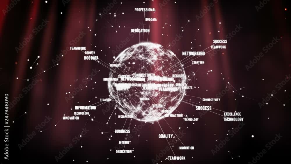 Aufkleber digital earth with data rotating on a light specter background