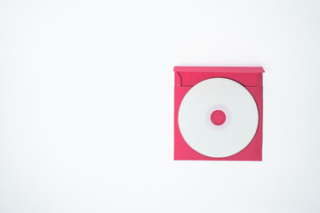 red envelope for CD, vertical position . square envelope