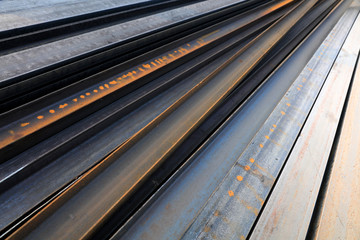 Steel products stacked together