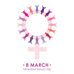 8th march international womans day symbol pictogram vector illustration EPS10