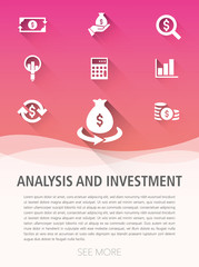 ANALYSIS AND INVESTMENT ICON SET