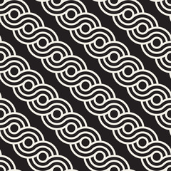 Vector seamless interlacing lines pattern. Modern stylish abstract background. Repeating geometric stripes design.