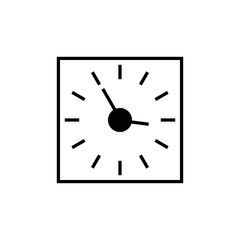 Clock monochrome icon - vector