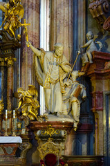 Interior of Church of St. Nicholas on Malostranskaya Square, Prague, Czech Republic
