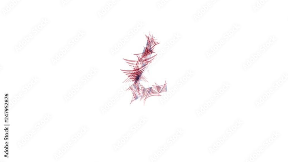 Poster countdown symbol animation from 0 to 9, loopable. numbers made from sharp bristle triangular america
