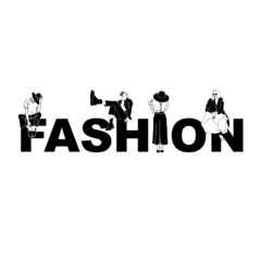 Fashion woman and fashionable topographic slogan. Girl in trendy clothes. Hand drawn vector illustration. Style banner, lathering, text. 