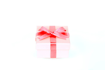 gift box with red bow and white background