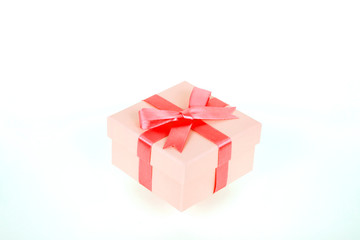 gift box with red bow and white background