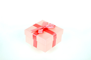 gift box with red bow and white background