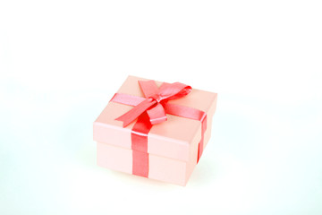 gift box with red bow and white background