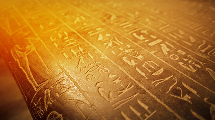 Fototapeta premium Ancient Egyptian hieroglyphs carved in stone